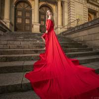 красное платье 5 Летящее платье фотосессия в городе Калининград